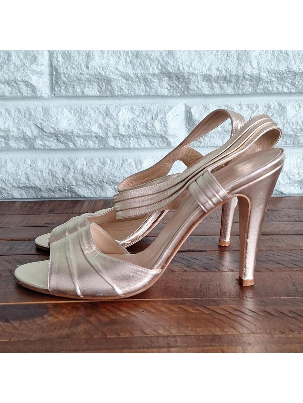 Kate Spade Shiny Nude Open Toe Heel Size 9 - Picture 4 of 9